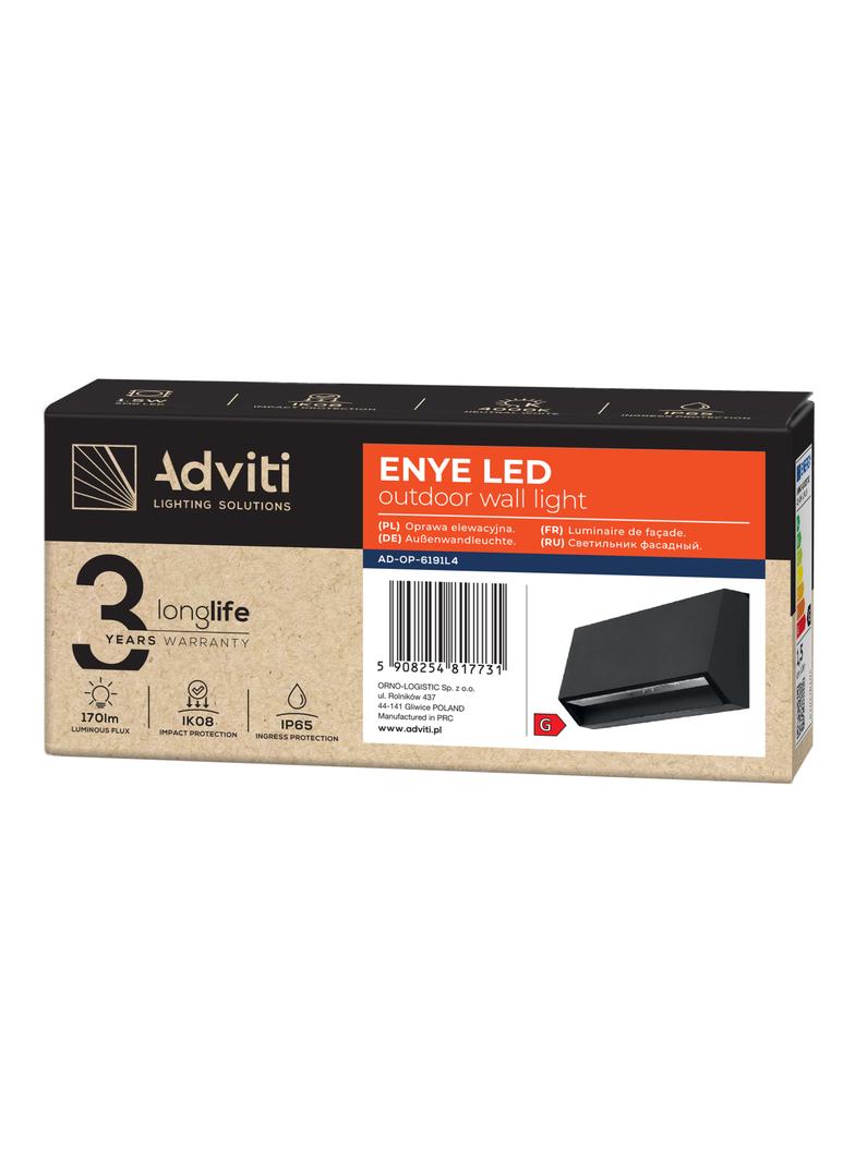 ENYE LED 3W, oprawa elewacyjna, 170lm, IP65, 4000K,, AD-OP-6191L4 ORNO