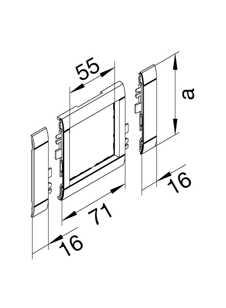 tehalit.WA Maskownica 120mm 1-krotna 55x55mm PC-ABS bezhalogenowy jasnoszary