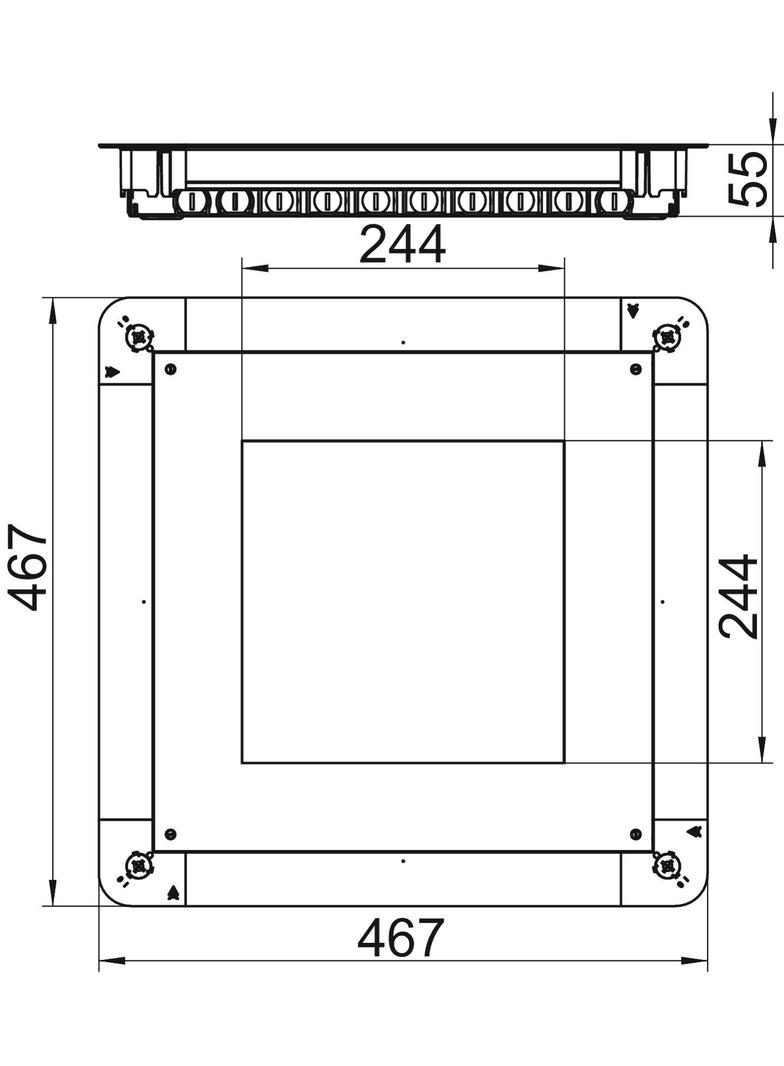 UGD55 350-3 9R, Puszka podpodłogowa SYSTEM 55