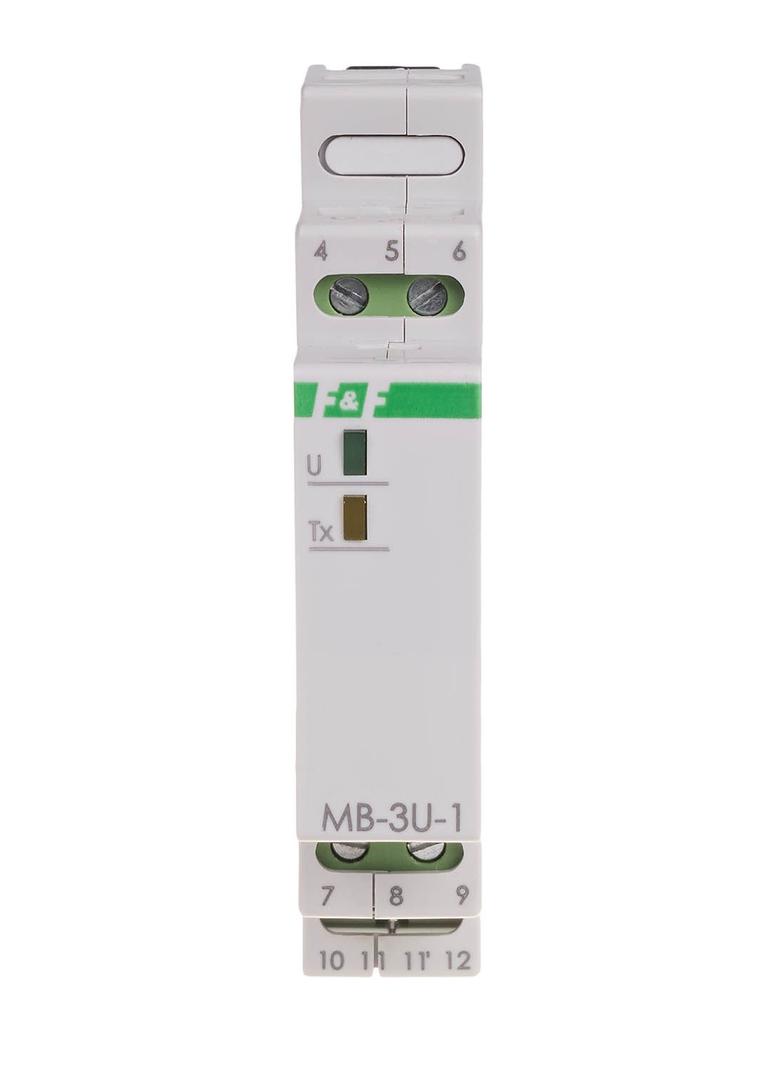 Przetwornik pomiaru napięcia trójfazowy z wyjściem MODBUS RTU MAX-MB-3U-1 F&F