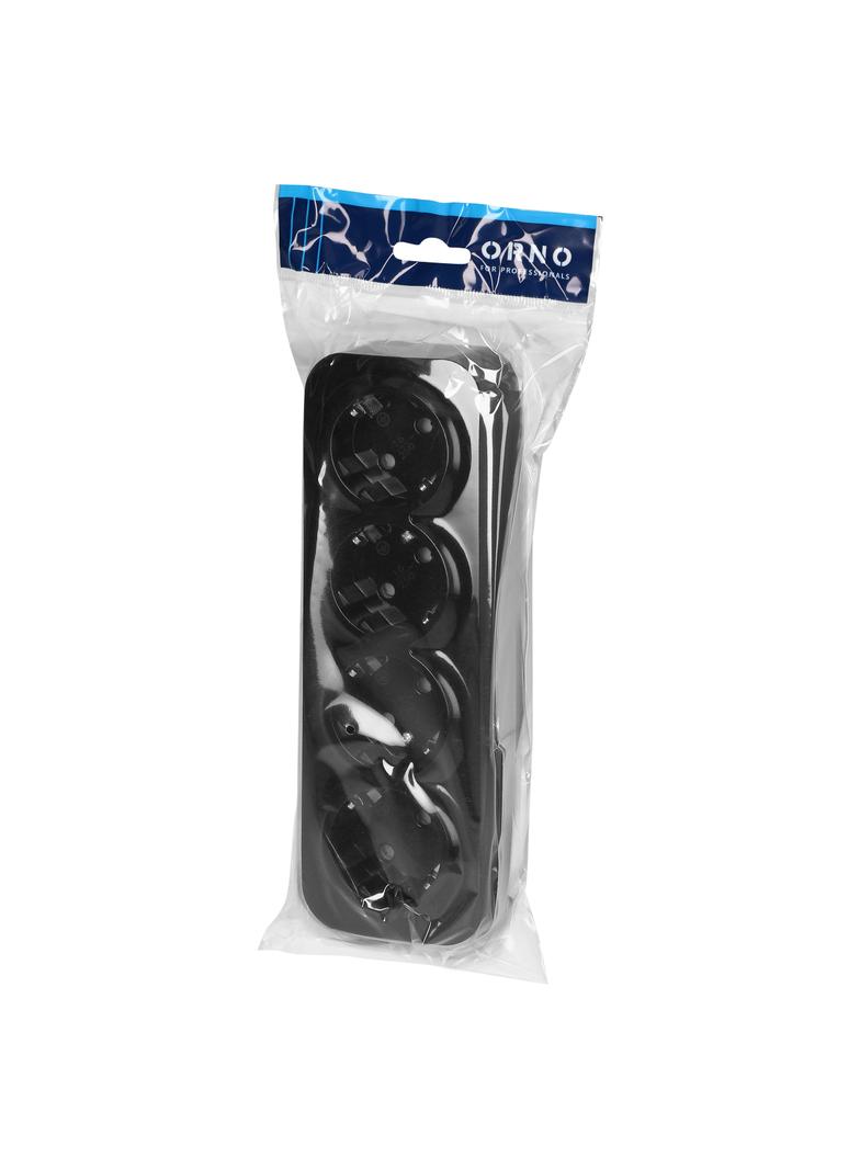 Gniazdo poczwórne natynkowy ToDo 2P+Z Schuko IP20, 16A, 230V AC, 16A, 230V AC, czarny