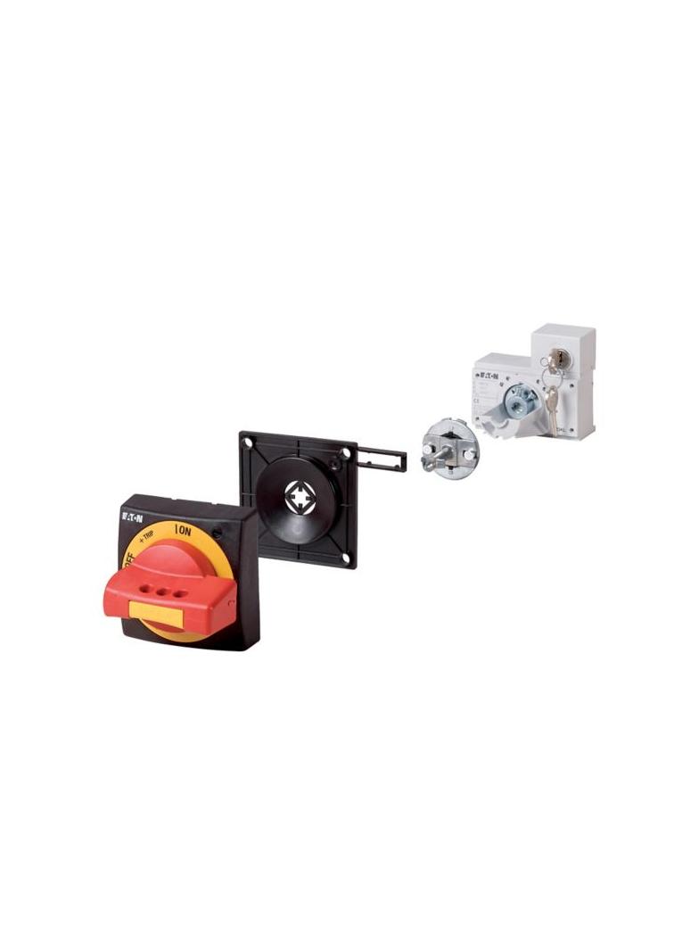 NZM1-XTVDKLR Rękojeść obrotowa nadrzwiowa NZM1 czerwono-żółta z zamkiem i kluczykiem 172529 EATON