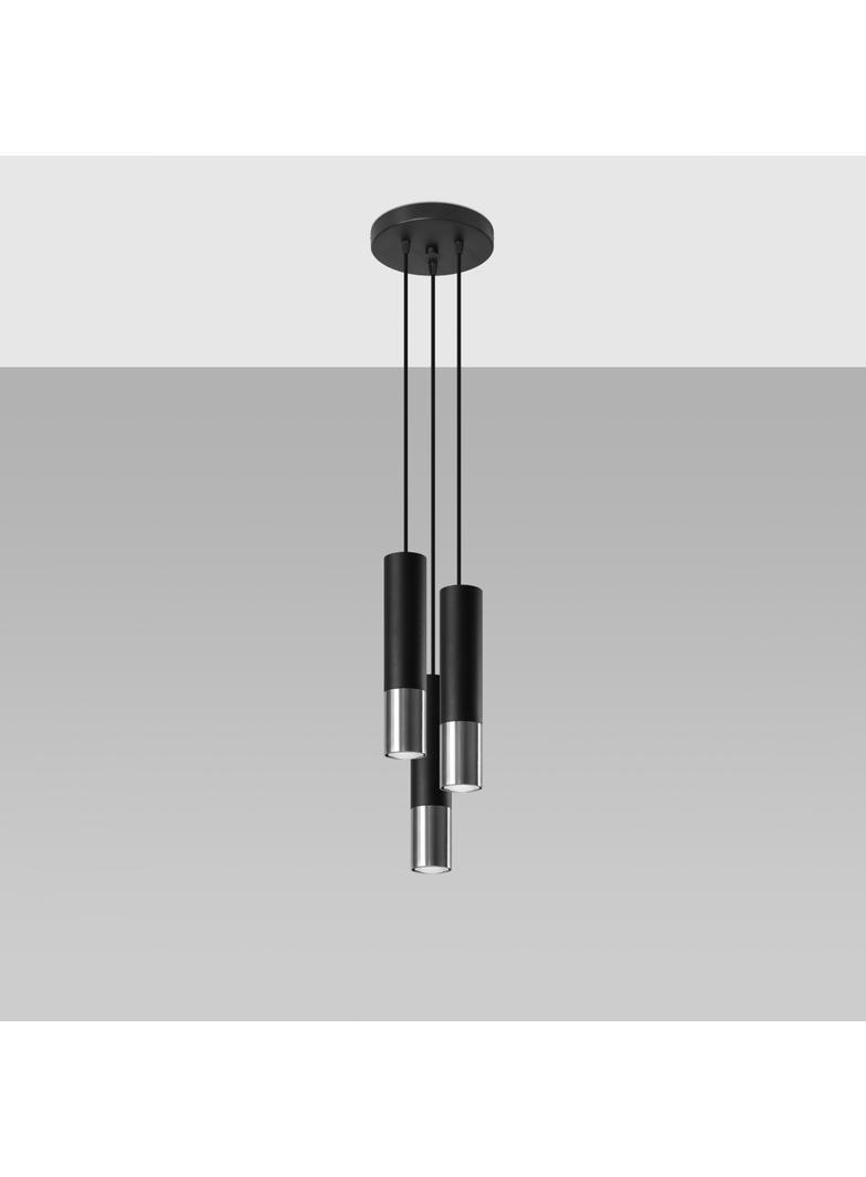 Sollux Lampa wisząca LOOPEZ 3P czarny/chrom SL.0943
