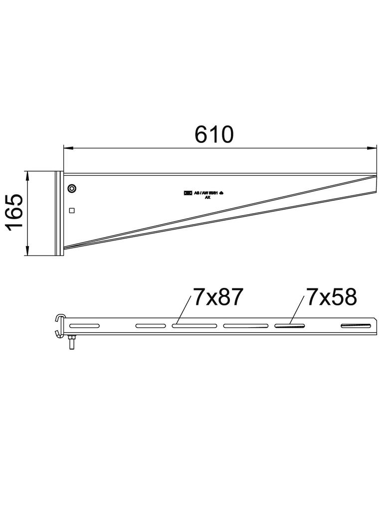 AS 55 61 FT, Wysięgnik do wieszaka