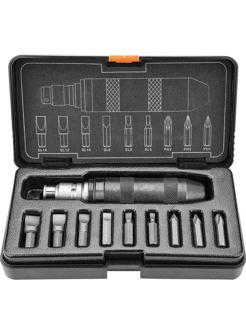 Wkrętak udarowy, zestaw 11 szt.