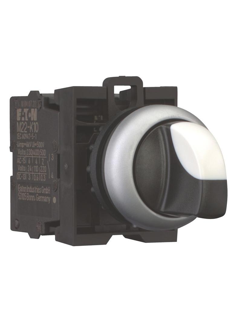 M22-WRK3/K20 Przełącznik 3 położeniowy pokrętło 22mm czarny 2Z bez samopowrotu 216520 EATON