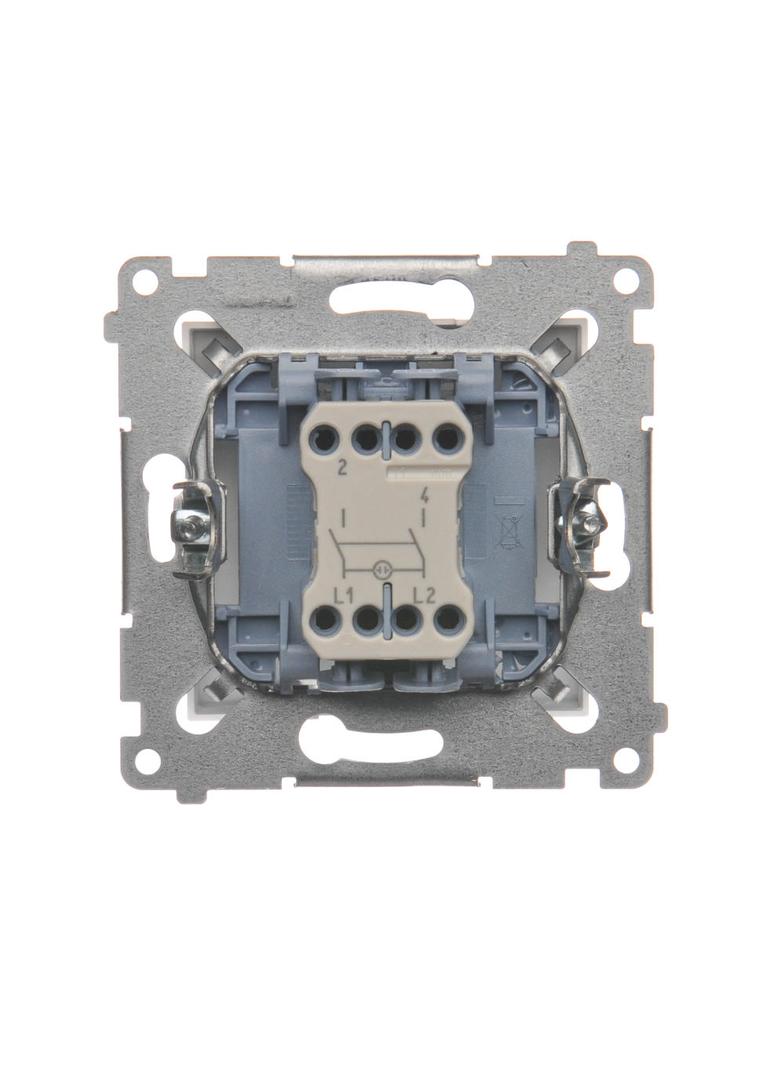 Simon 54 Łącznik dwubiegunowy z podświetleniem LED 10A 250V szybkozłączka biały DW2L.01/11 KONTAKT