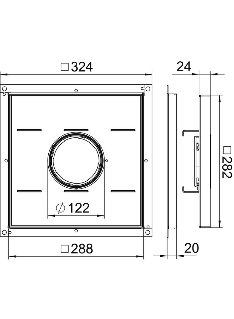 RKF2 SL2 V2 20, Rama kasetonowa do wyż.obc., z otw.na tubus
