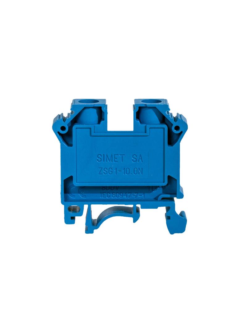 ZSG1-10.0Nn ,  Złączka szynowa gwintowa, seria NOWA, 10,0 mm2, TS 32,35, 1 tor, niebieski