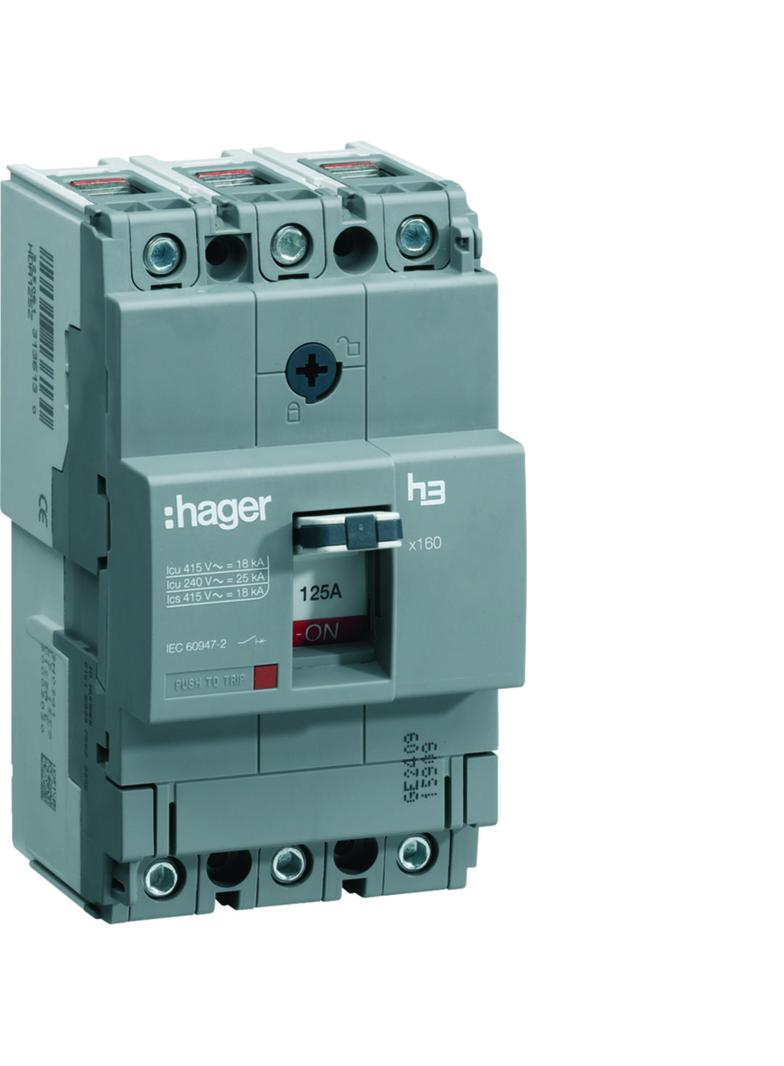 Wyłącznik mocy x160 3P 25kA 125A HHA125H HAGER