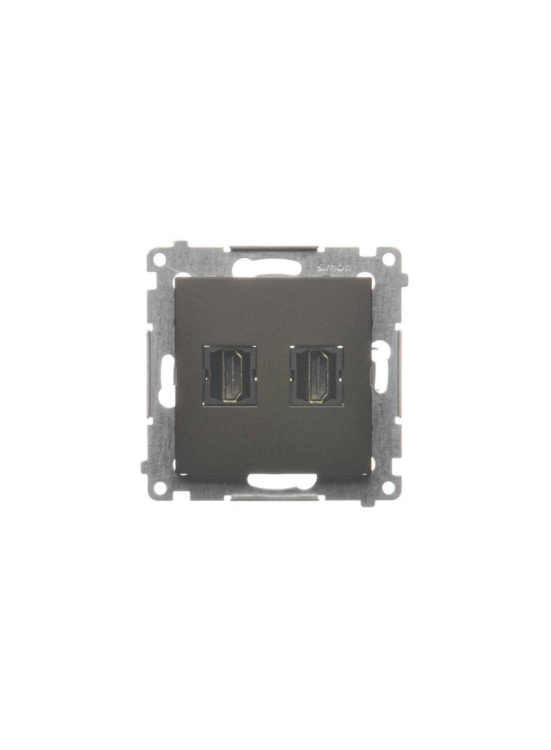 Simon 54 Gniazdo HDMI podwójne brąz mat