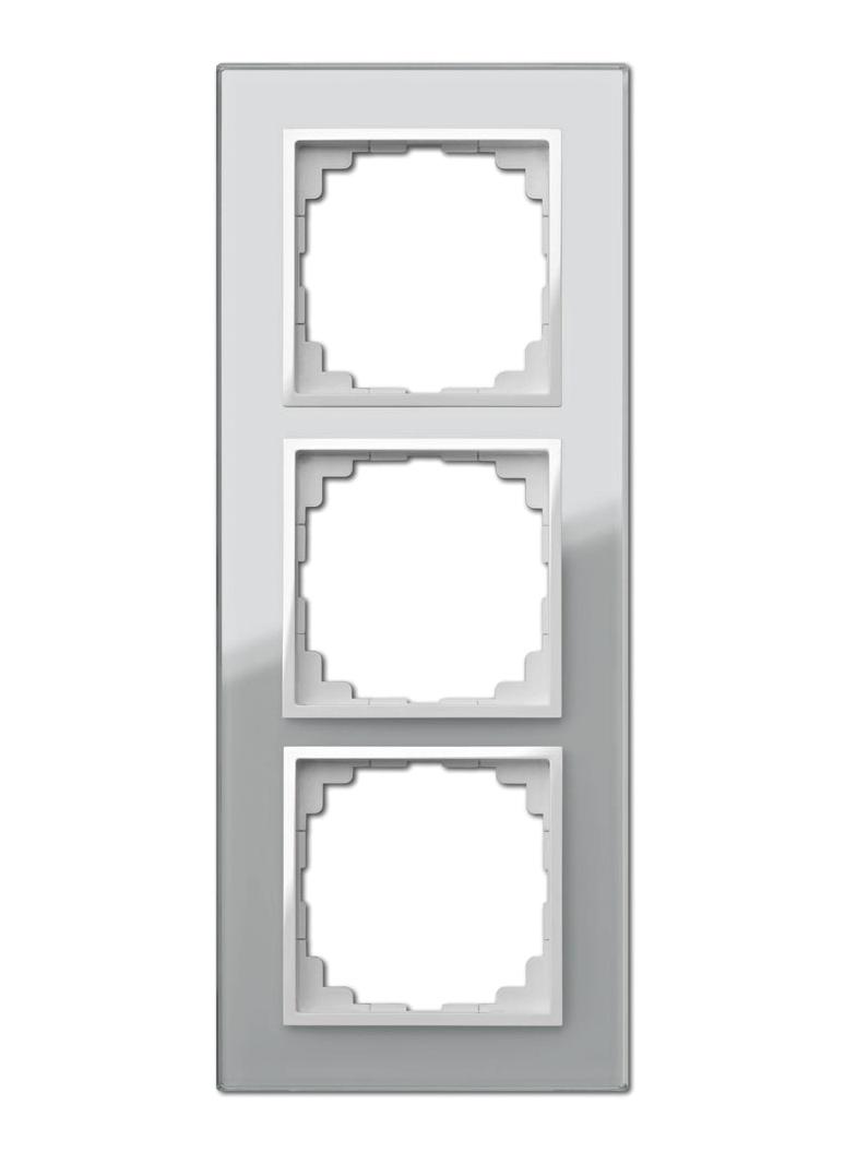 Ramka SENTIA 3x Szkło  IP 20 srebrna