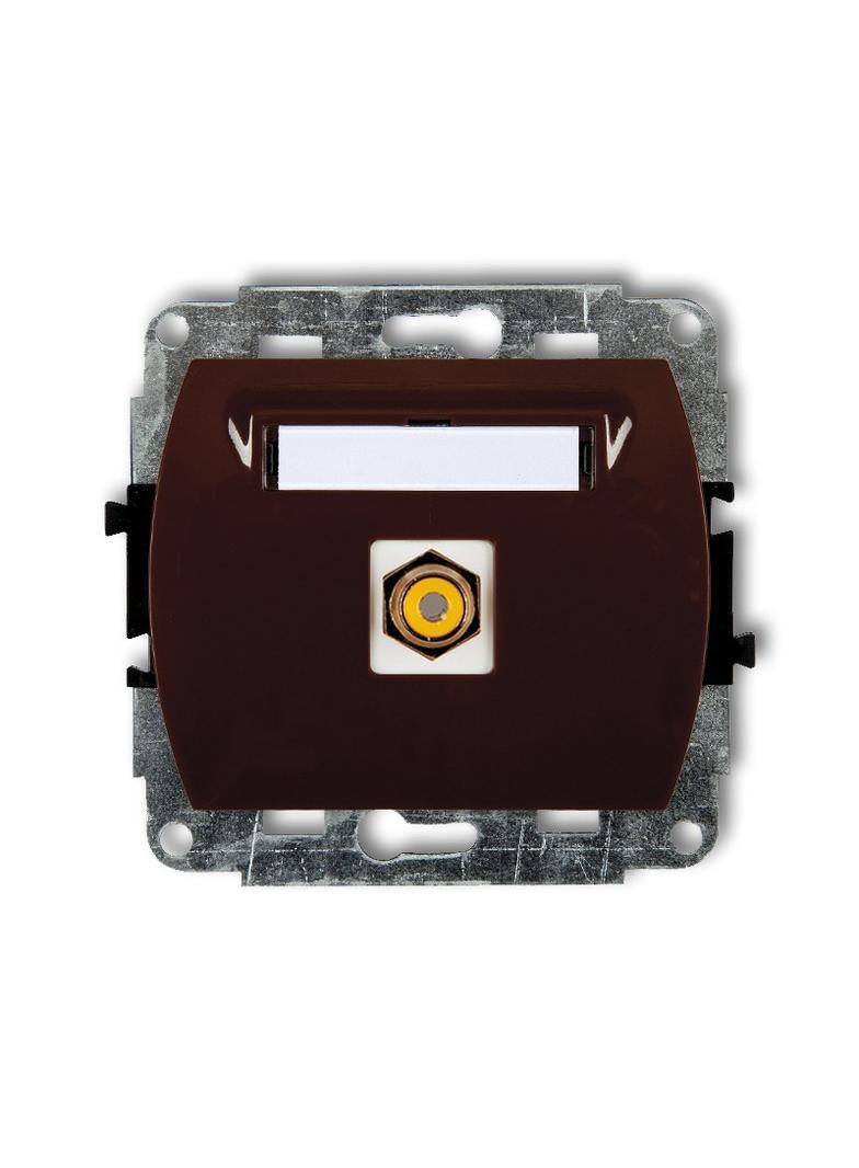 TREND Mechanizm gniazda pojedynczego RCA (typu cinch - żółty, pozłacany) brązowy