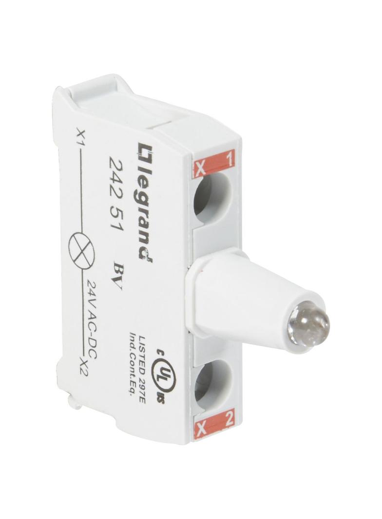 OSMOZ KORPUS Z GŁÓWKĄ Z PODŚWIETLENIEM DO PUSZKI, CZERWONA 24 V, ZACISKI ŚRUBOWE, Legrand