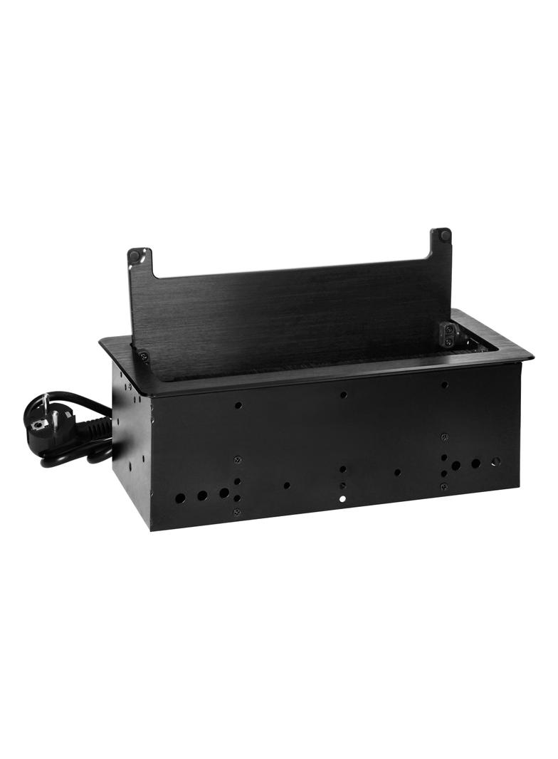 Gniazdo meblowe wpuszczane w blat z płaskim frezowanym rantem szczotką przeciwkurzową i przewodem 1,