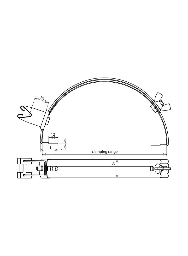 Wspornik dachowy z grip, wys. 20 mm, stal nierdzewna NIRO 206809 DEHN