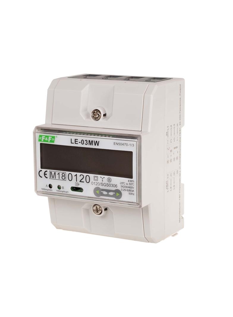 Dwutaryfowy licznik energii elektrycznej 3-fazowy 2-kierunkowy z Modbus RTU do pomairu bezpośredniego LE-03MW F&F