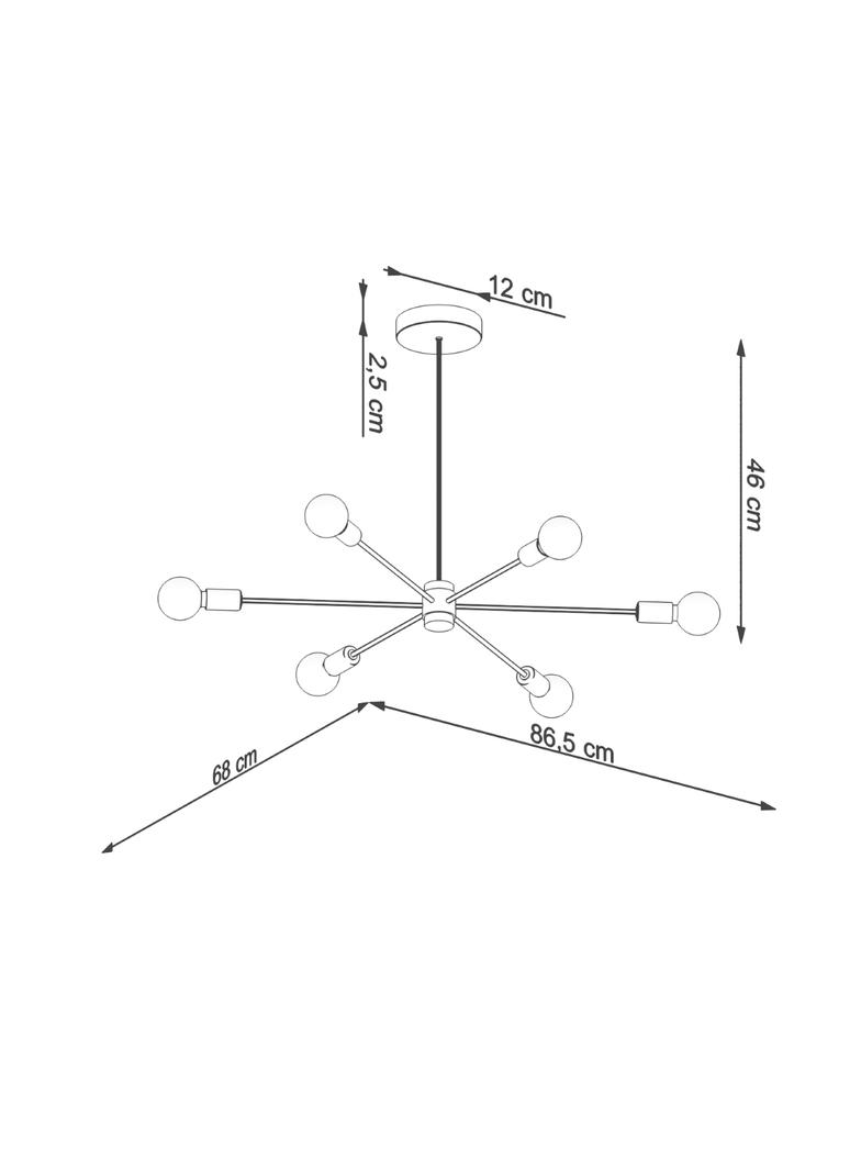 Sollux Żyrandol LANGO 6 czarny SL.1023