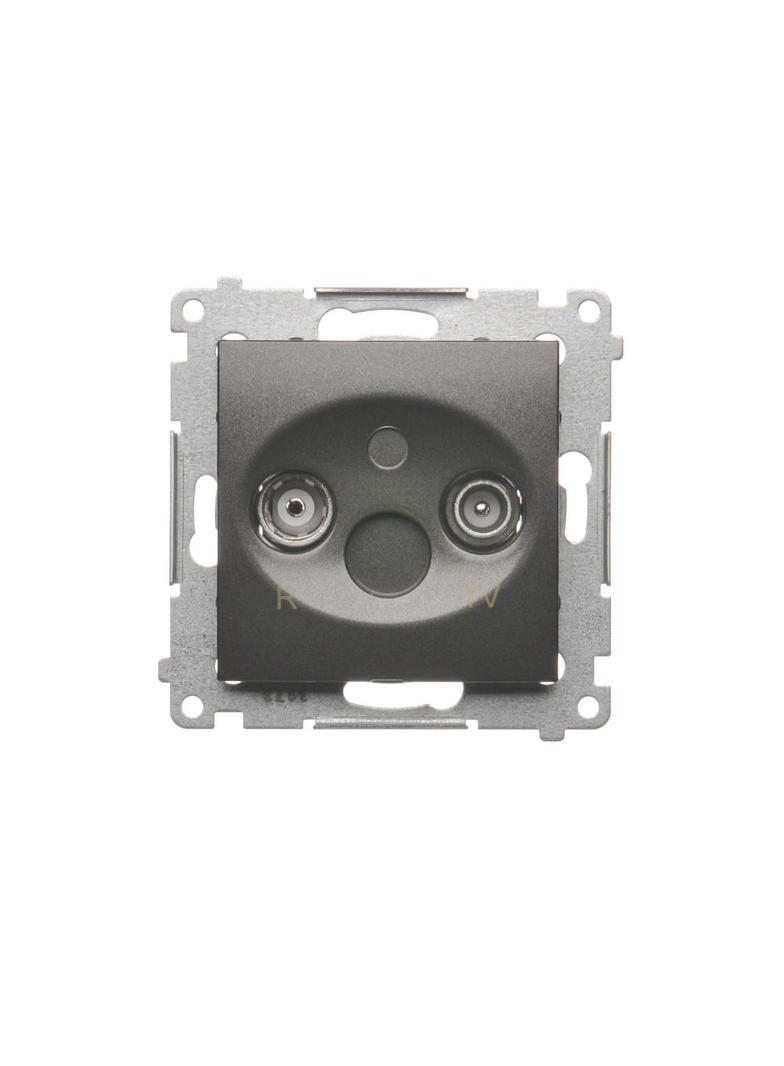 Simon 54 Gniazdo antenowe R-TV przelotowe tłumienie TV i R 10 dB antracyt