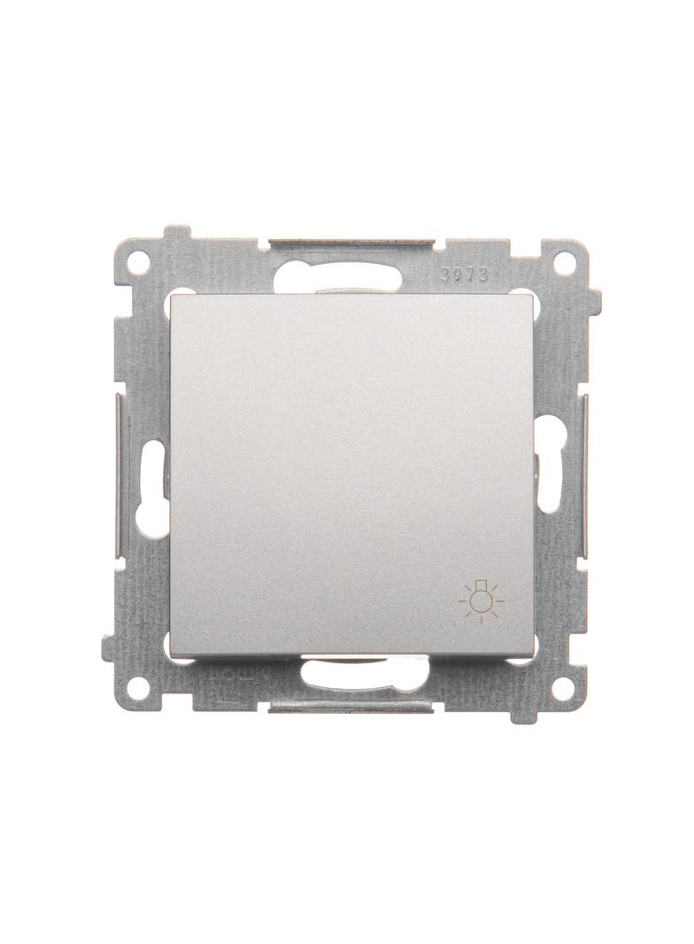 Simon 54 Przycisk „światło” 10A 250V szybkozłączka srebrny mat DS1.01/43 KONTAKT