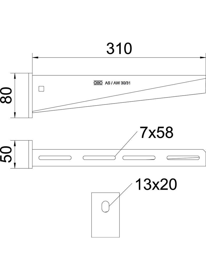 AW 30/31, WSPORNIK ŚCIENNY 310MM VA