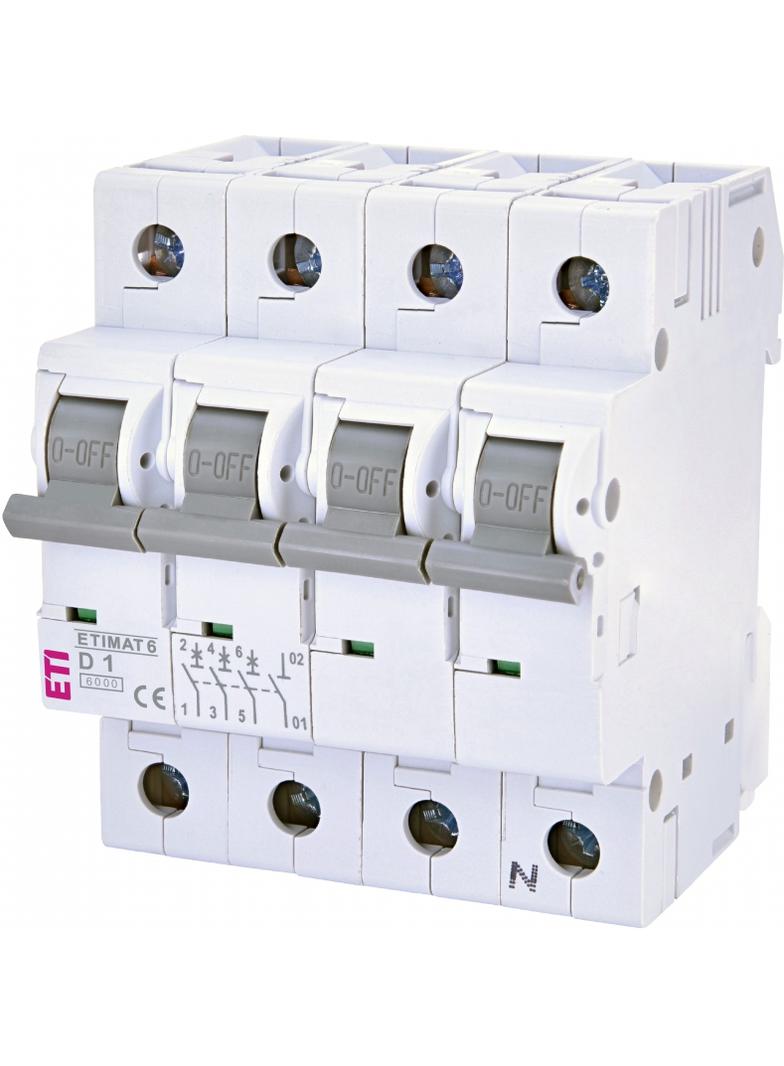 Wyłącznik nadprądowy MAT 6 3P+N D1A 002165504 ETI
