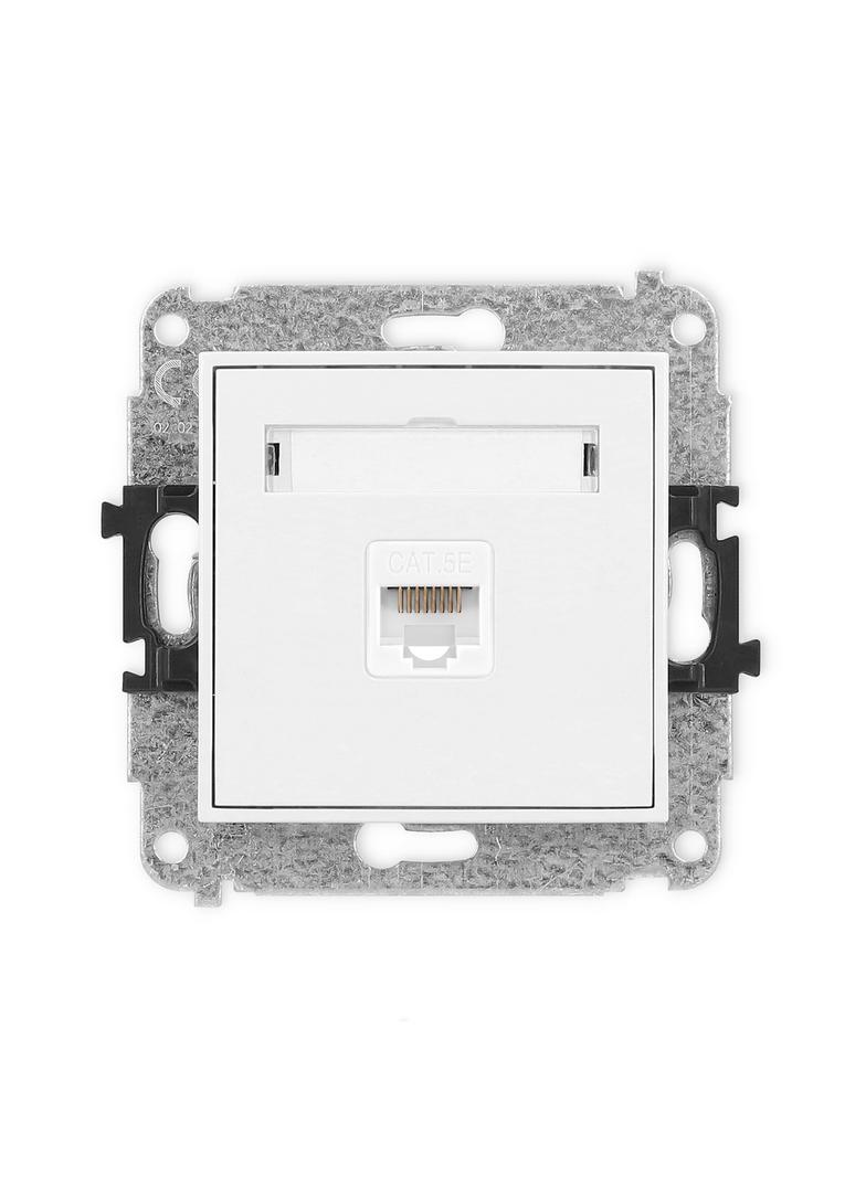 ICON Mechanizm gniazda komputerowego pojedynczego 1xRJ45, kat. 5e, 8-stykowy biały mat