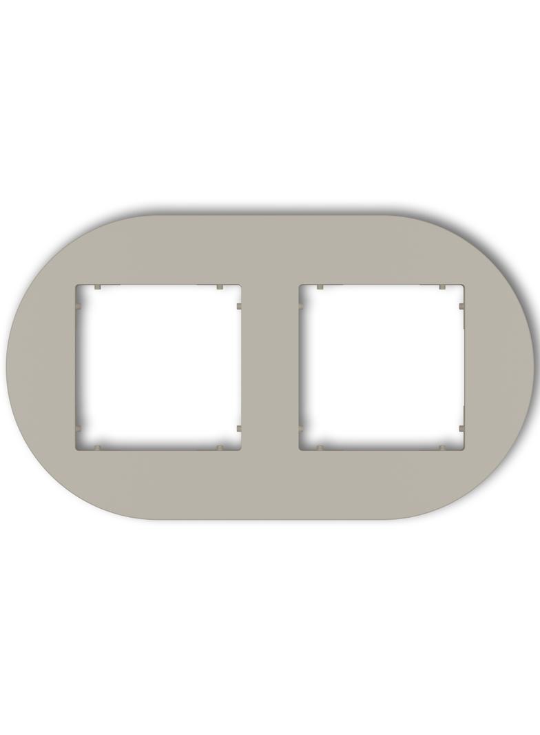 MINI Ramka uniwersalna podwójna okrągła z tworzywa taupe