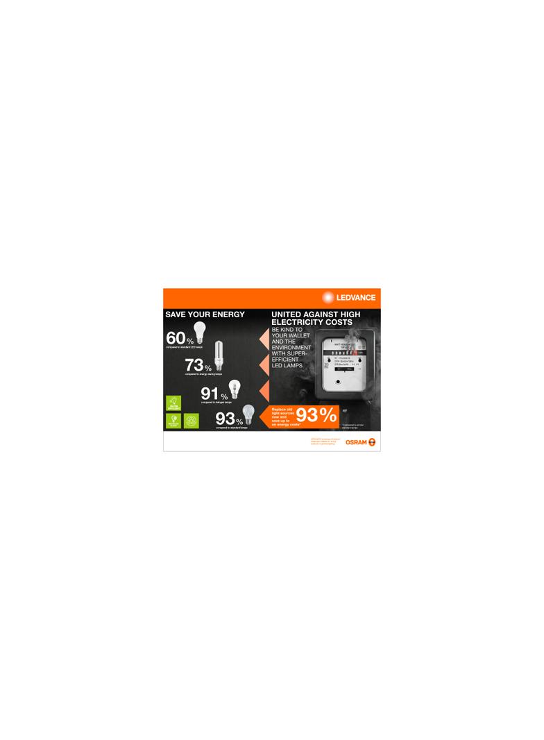 Lampa LED Classic A60 energooszczędna plastik 4W 830 E27 OSRAM