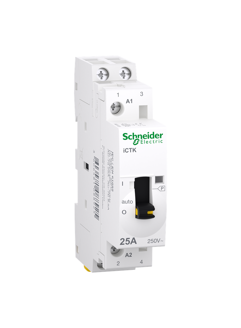 Stycznik modułowy z ręcznym sterowaniem, Acti9 iCTK50r-25-20-230 25A 2NO 5060Hz 230/240 VAC, bez moż