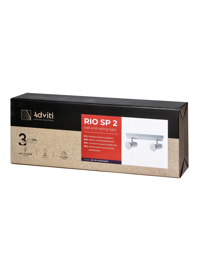RIO SP 2, oprawa ścienno-sufitowa, E27 max. 2x60W, IP20, biała AD-OP-6430WE27 ORNO