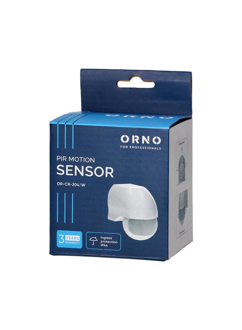 Czujnik ruchu 180st. regulacja pionowa i pozioma IP44 1200W biały OR-CR-204/W ORNO