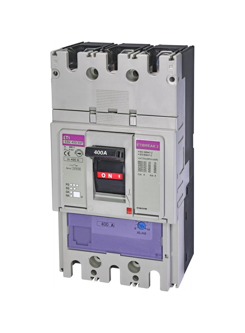 Wyłącznik mocy 36kA wyzw. TM (regulacja magnetyczna) EB2 400/3SF 400A 3P 004671106 ETI