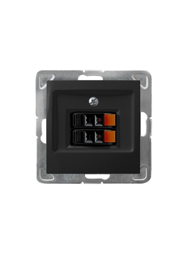 IMPRESJA Gniazdo głośnikowe podwójne - kolor czarny metalik