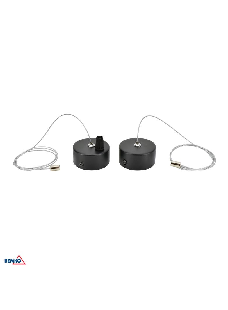 ROZETA SUFITOWA OKRĄGŁA CZARNA Z LINKĄ 100CM