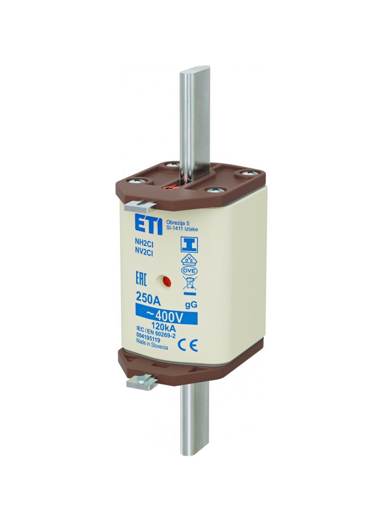 Wkładka topikowa NH zwłoczna KOMBI Zaczepy izolowane NH2C/I gG 250A 400V 004195119 ETI
