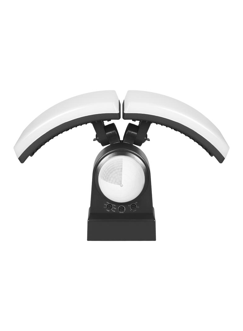 TOS DUO LED 2x20W podwójny naświetlacz ogrodowy z PIR, 2x1600lm, IP65, 4000K, PC, czarny