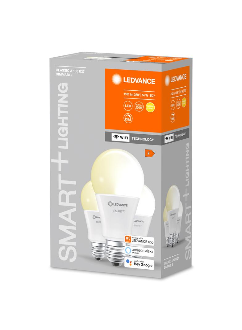 Lampa LED SMART+ WiFi Classic A100 DIM 2700K E27 FR 3pack