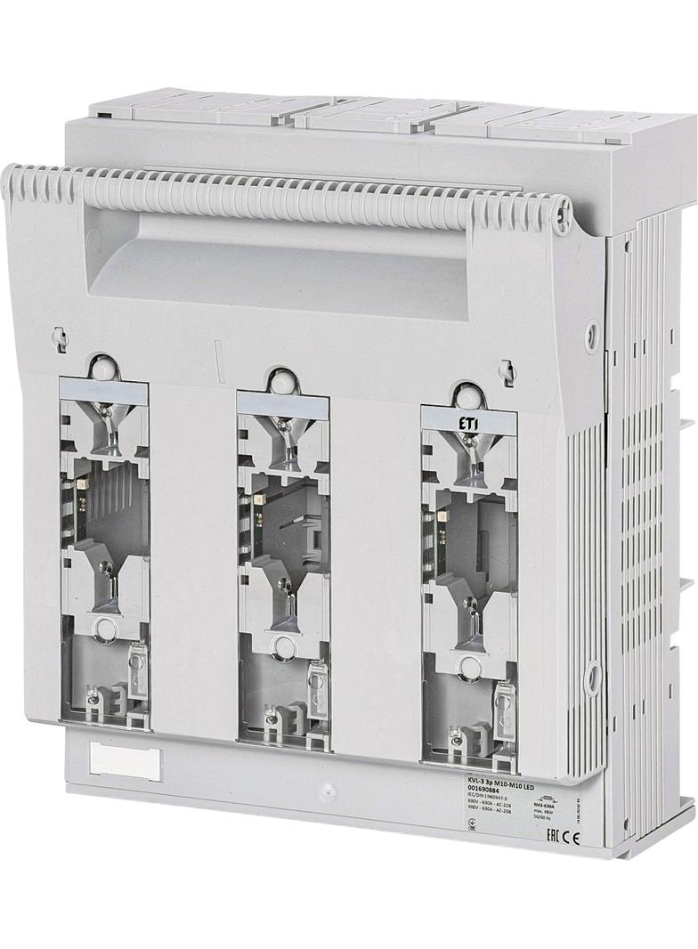 Rozłącznik bezpiecznikowy KVL-3 3P M10-M10 LED 001690884 ETI