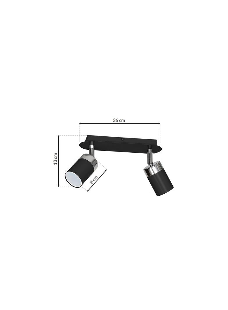 Milagro plafon (reflektorki) Joker Black 2xGU10 MLP911