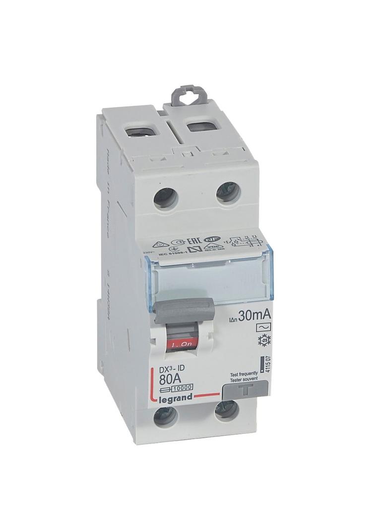 WYŁĄCZNIK RÓŻNICOWOPRĄDOWY P 302 2P 80A 30MA TYP AC SERII DX3, Legrand