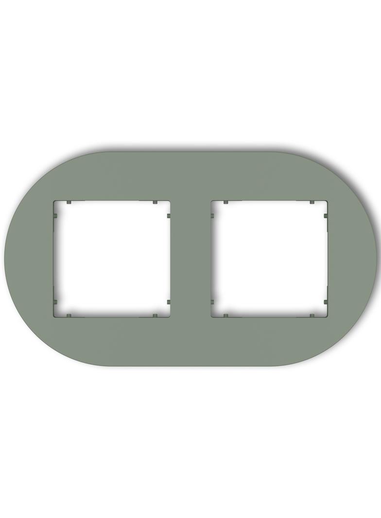 MINI Ramka uniwersalna podwójna okrągła z tworzywa szałwiowy