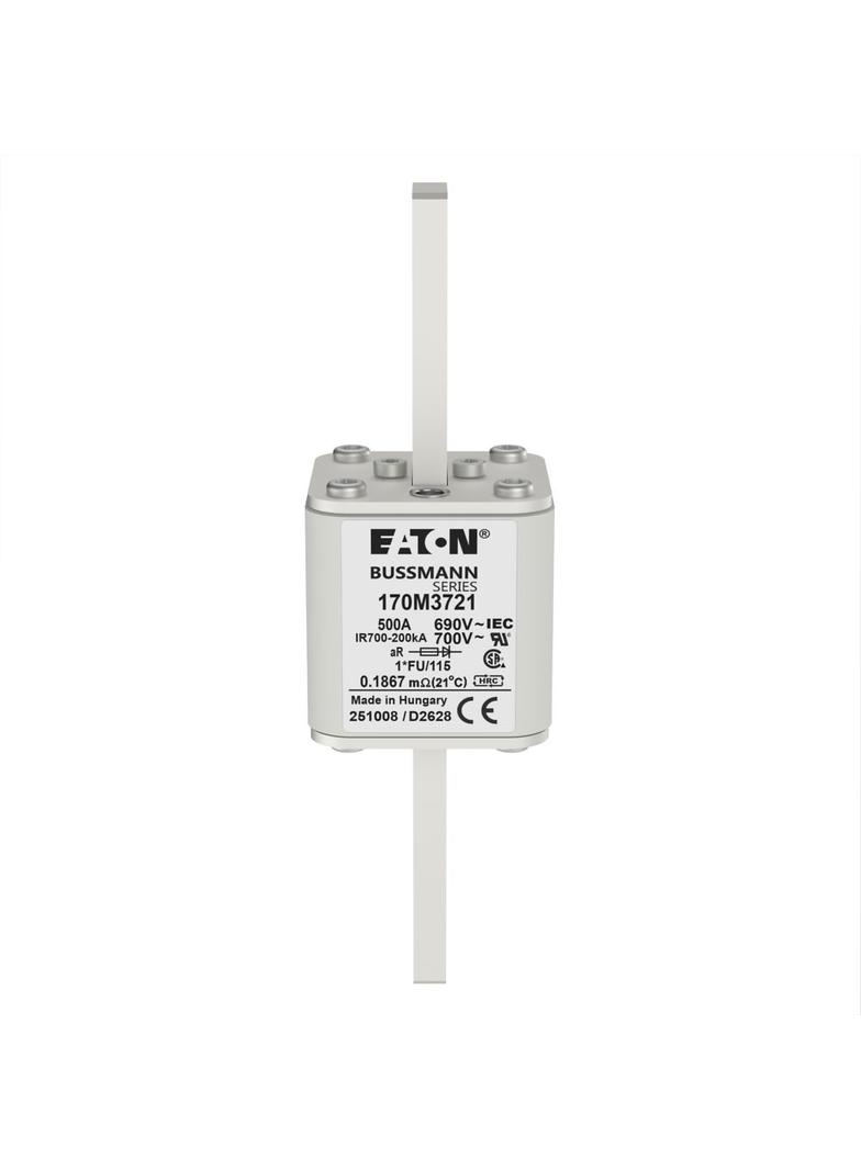 FUSE 500A 690V 1*FU/115 AR UC Wkładka szybka 500A AC 690V rozmiar 1 45x45x148 mm aR, 170M3721 EATON