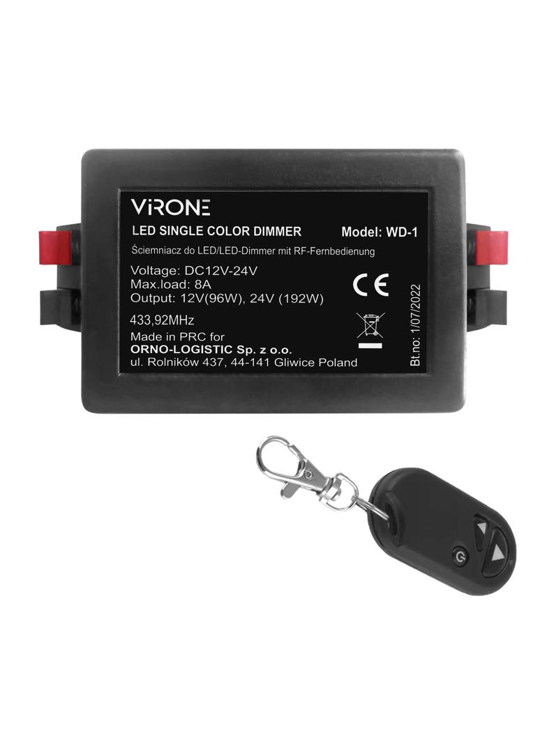 Ściemniacz do LED 12-24VDC RF z pilotem WD-1 ORNO