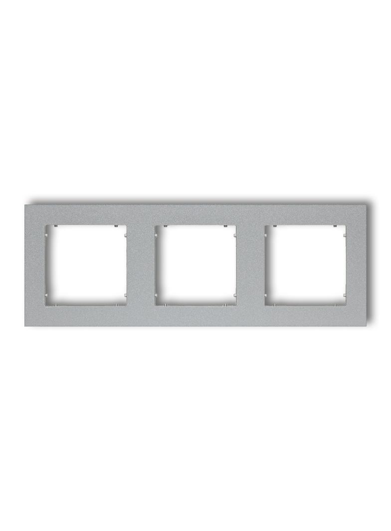 MINI Ramka uniwersalna potrójna z tworzywa srebrny metalik