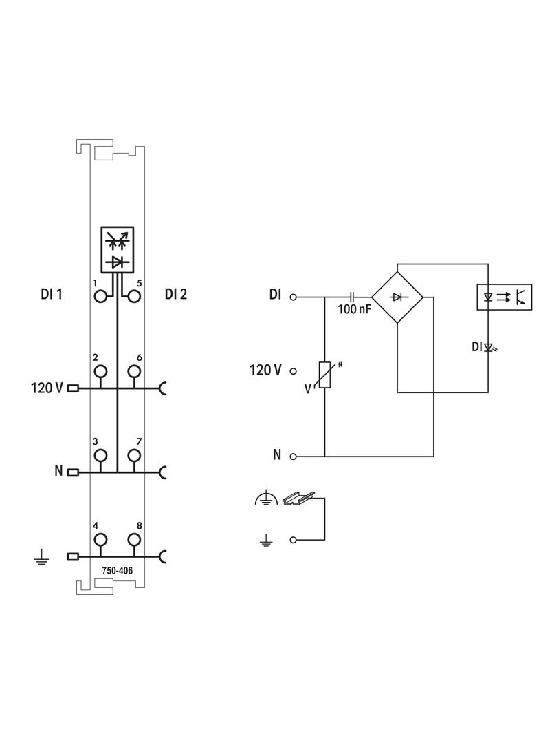 moduł 2DI 120V AC WAGO