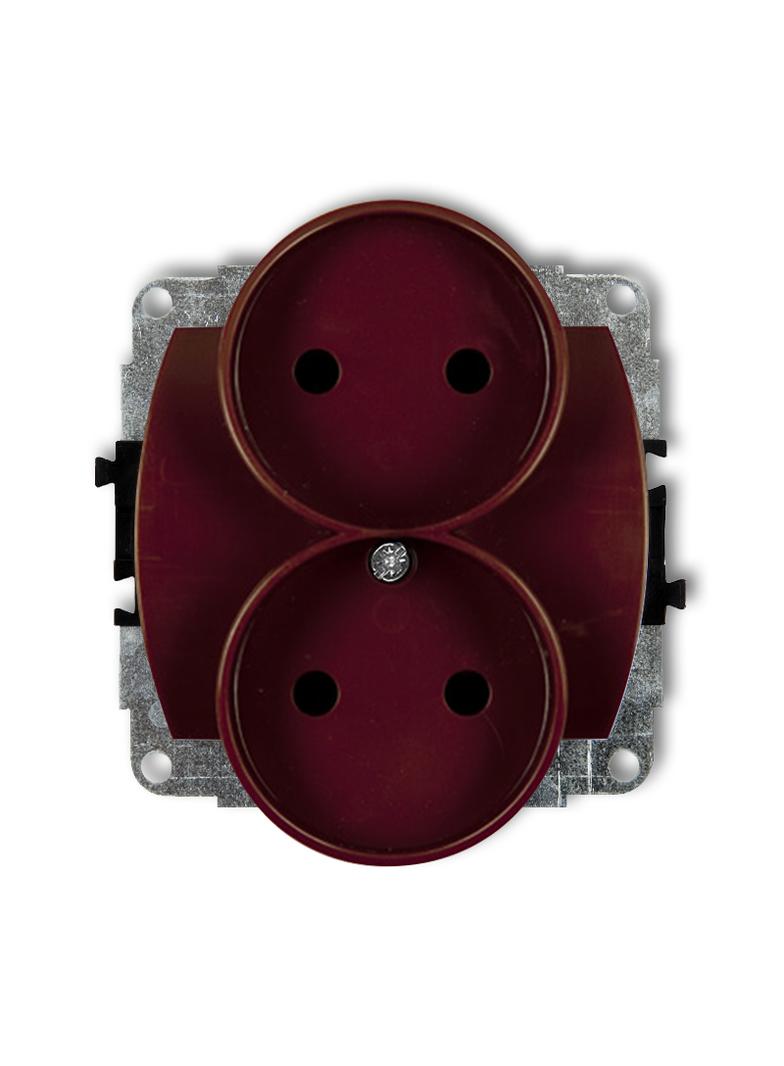 TREND Mechanizm gniazda podwójnego do ramki poziomej bez uziemienia 2x2P (przesłony torów prądowych)