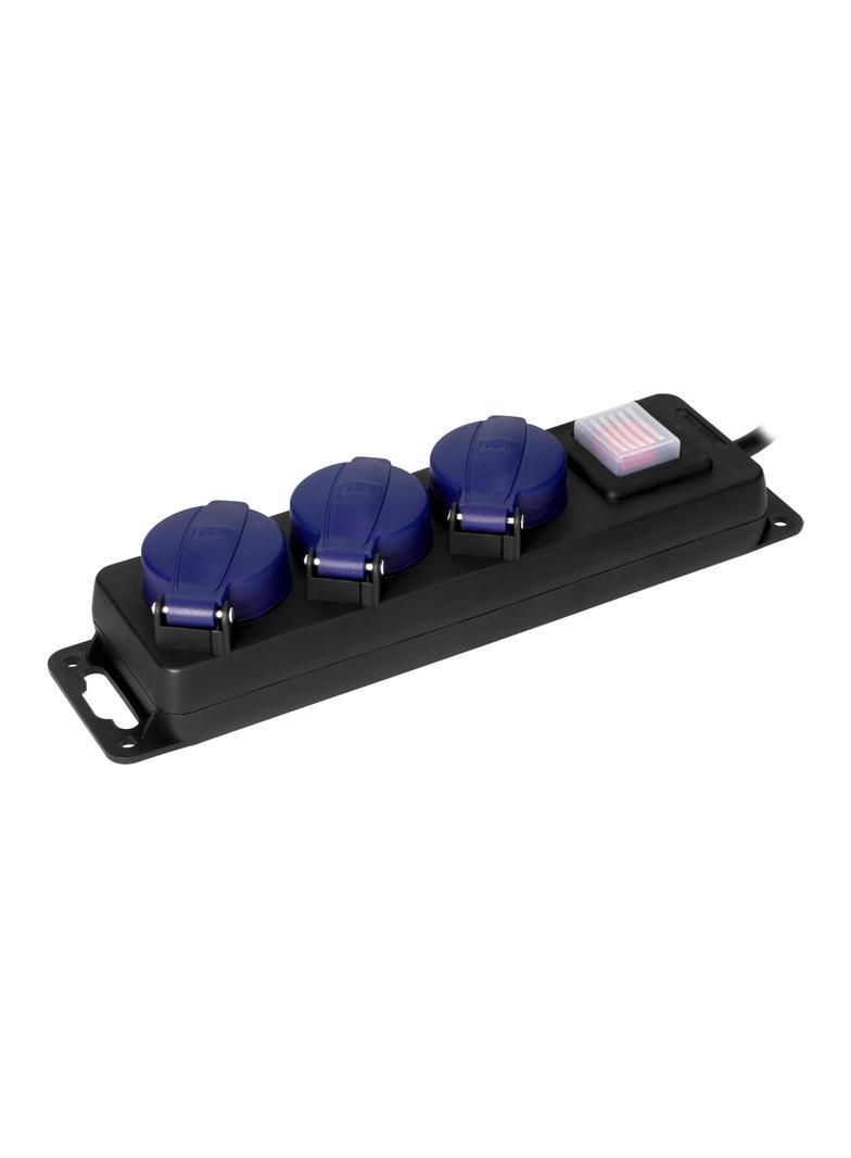 Przedłużacz warsztatowy bryzgoszczelny z wyłącznikiem IP44, 3 gniazda 2P+Z IP44, przewód gumowy, H05 OR-AE-13296(GS)/5M ORNO