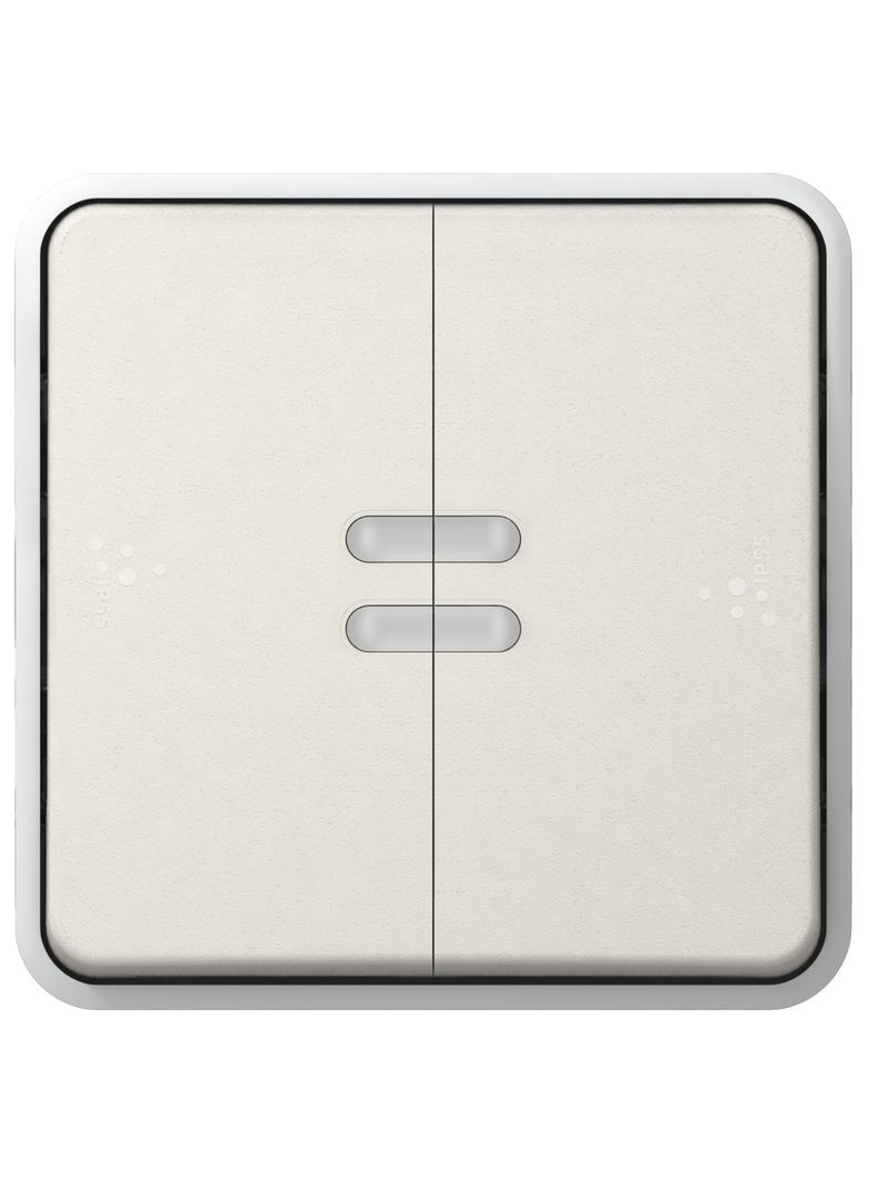 PLEXO55 ŁĄCZNIK SCHODOWY + PRZYCISK PODŚWIETLANY BIAŁY/ECRU 10AX-250V~, Legrand