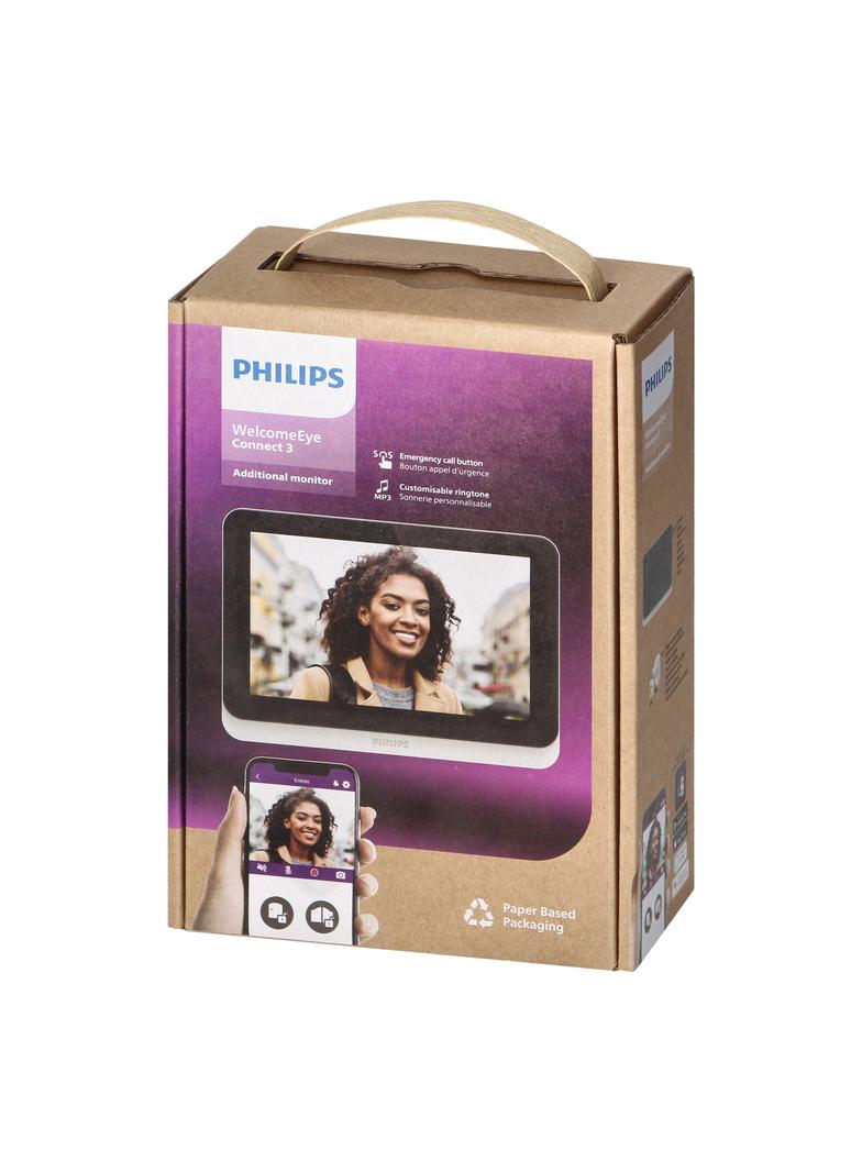 Wideo monitor bezsłuchawkowy, kolorowy, LCD 7", dotykowy, WiFi + APP na telefon, z gniazdem na kartę